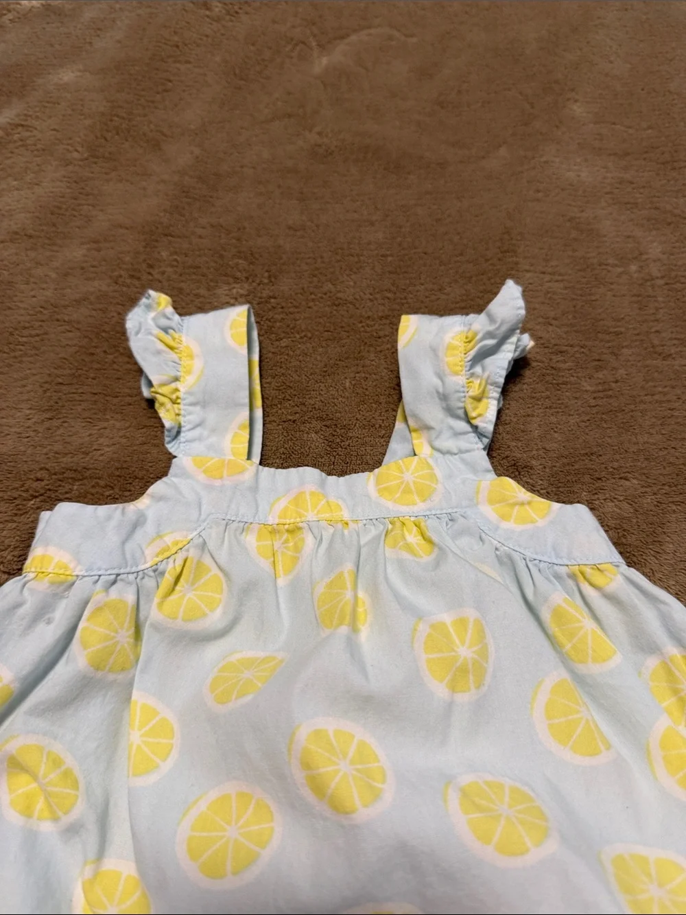 Baby Gap Cottagecore Summer Lemon Print Cotton Bubble Romper Onesie 3/6months